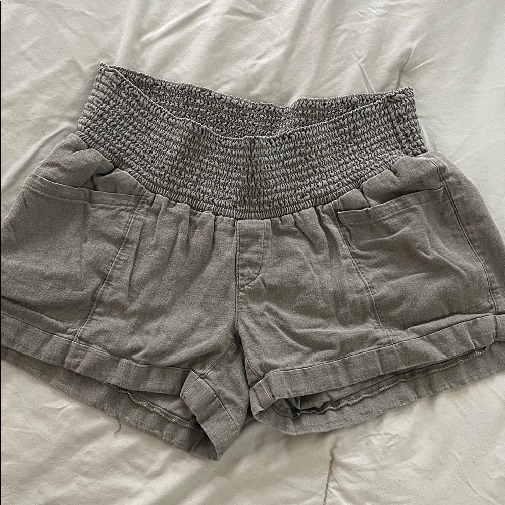 Green maternity shorts